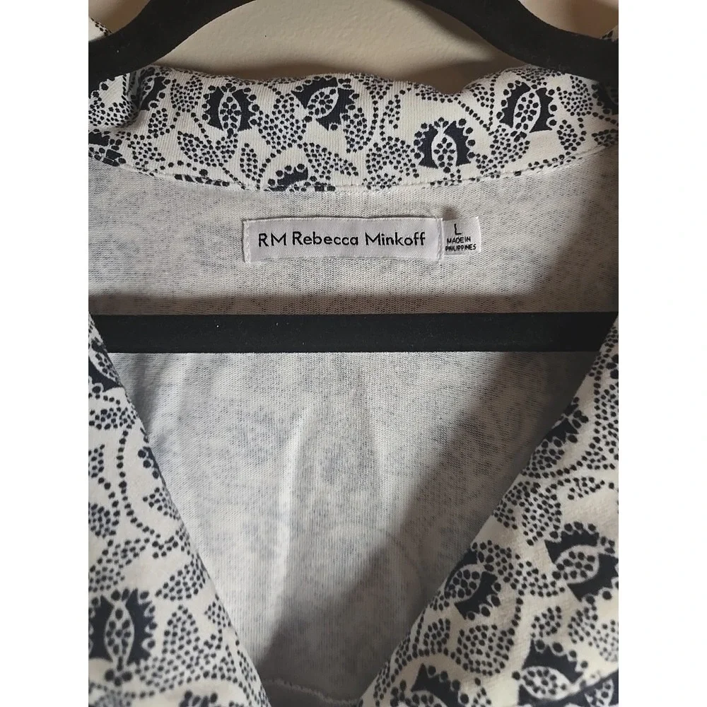 Rebecca Minkoff Pajama Set Women L Floral Paisley Button Down Top Pants NWOT - Picture 5 of 16